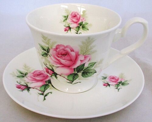 Majestic Rose Tea Set pour deux bone china roses théière 2 Tasses 2 soucoupes Set 