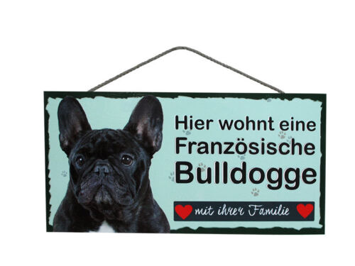 escudo de madera Cartel bulldog francés 25 escudo de animal perro de madera 