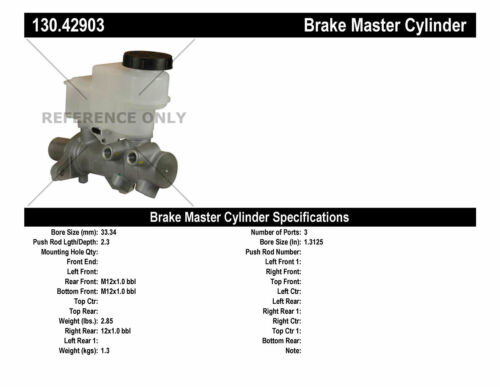 Brake Master Cylinder-4WD Centric 130.42903 fits 07-08 Nissan Titan