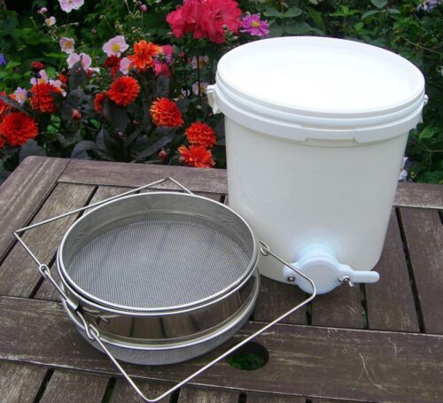 20L Honig Bucket Filter Honigschleuder Imkerei Honigeimer+Edelstahl Sifter
