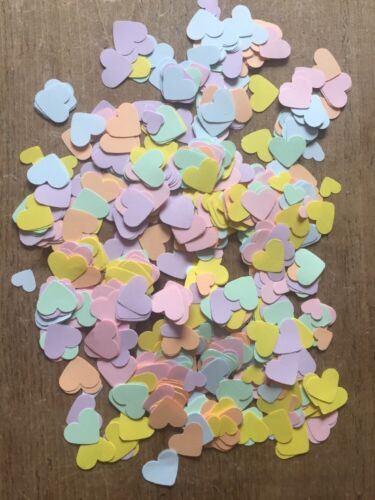 Love Heart Table Confetti - Mixed Pastels & Mixed Sizes-over 350 Pieces
