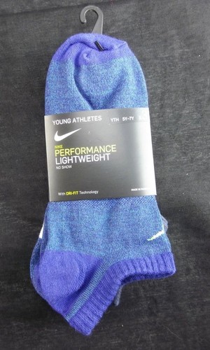 Boys/' Performance Lightweight No-Show Training Socks 3 Pack 5Y-7Y NWT