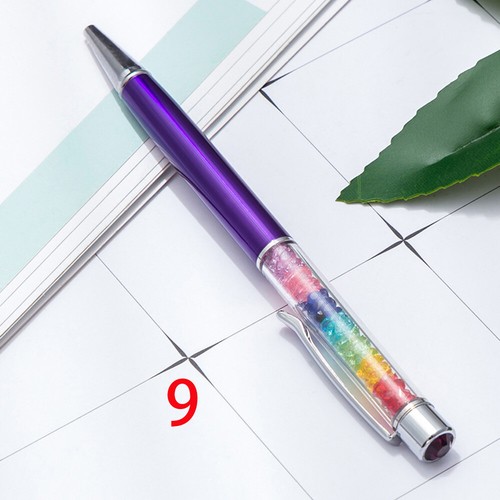 1pc School Rainbow Stationery Metal Ballpoint Pen Crystal Rotary Diamond
