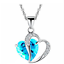Fashion Jewelry Women Heart Crystal Rhinestone Silver Chain Pendant Necklace