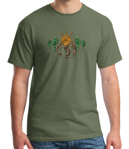 Kokopelli Cactus Indian Native Adult/'s T-shirt Sun /& Cactus Tee for Men 2177C