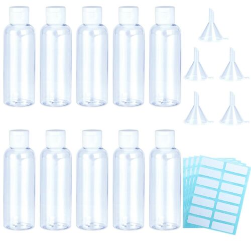 Aneco 10 Pack 100 ml Clear Plastic Travel Bottle Empty Transparent Containers...