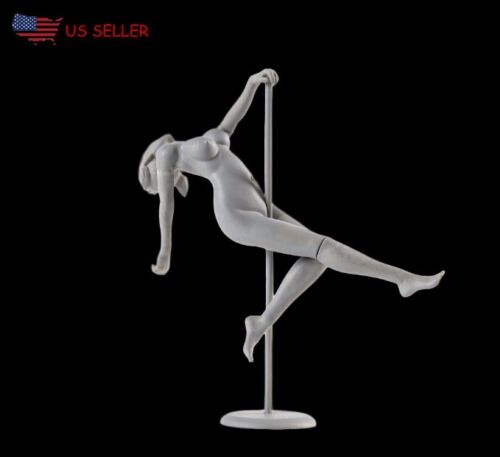 1/24  75mm Resin Unassembled Pole Dance girl Model Unpainted Kits HONGMO GK 
