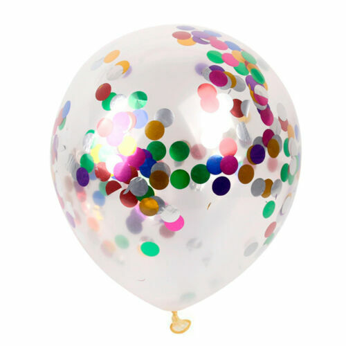 12/" 18/" Rainbow Foil Latex Confetti Helium Balloons Birthday Wedding Party Decor