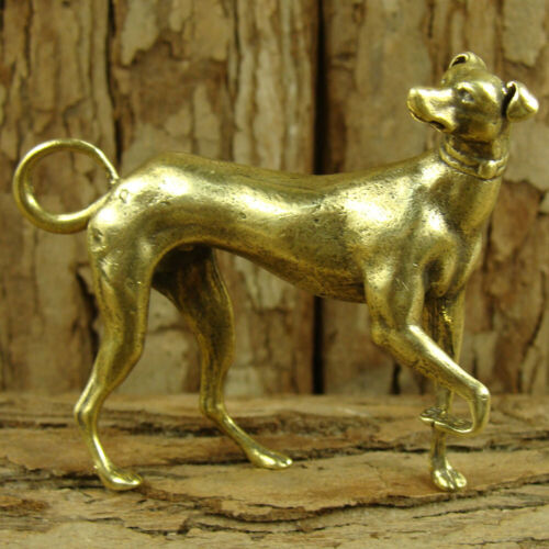 Solid Brass Greyhound Figurine Statue Dog Decoration Ornament Animal Figurines 