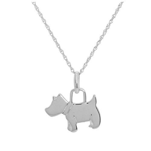 Sterling Silver Scottie Dog Necklace 14-22 Inches