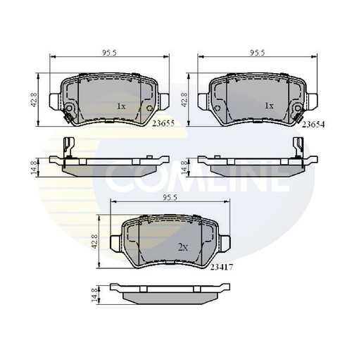 New Vauxhall Combo MK2 1.7 Di 16V Genuine Comline Rear Brake Pads Set