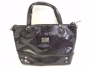 Used Ladies JM New York Black Vinyl Womens Handbag Purse | eBay