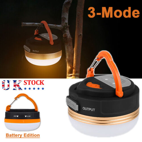 LED Camping Lantern Light Waterproof USB//Battery Portable Tent Lamp Outdoor UK
