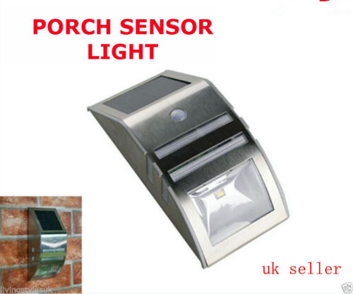SW Solar Powered Bright Led Wireless PIR Motion Sensor Security Shed Wall Light