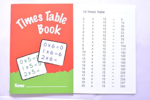 2 x Times Table Practice Book School Book Exercise Book A6 by Ivy