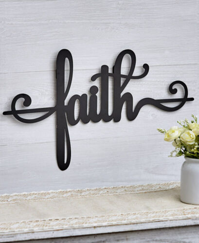 INSPIRATIONAL METAL WORD SIGN JESUS BLESSED FAITH Religious Inspirational Pastor 