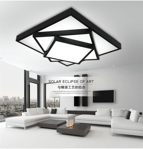 Rectangular LED ceiling light creative living room bedroom restaurant chandelier