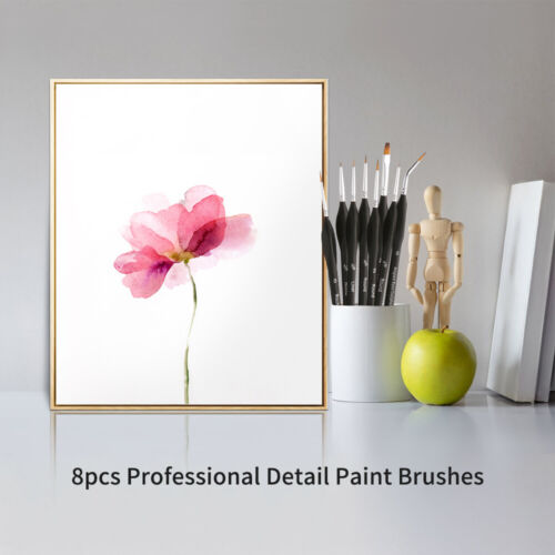 8pcs Professional Detail Paint Brushes Set Miniature Fine Tiny Artist Brushes 