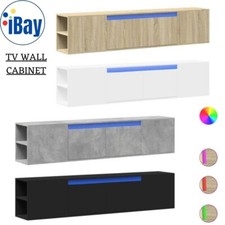 Mueble de TV Flotante Montado en la Pared Entretenimiento Soporte de TV con Luces LED