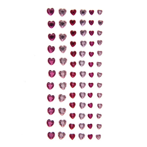American Crafts DCWV Heart Gem Foam Stickers Pink Self-Adhesive 74 Pieces