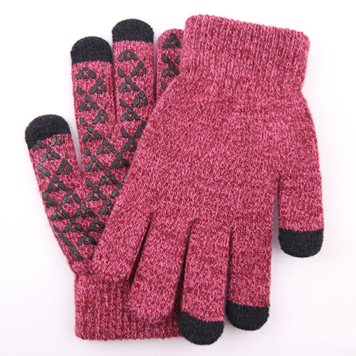 Windproof Snow Gloves Touch Screen Ski Warm Thick Knitted Thermal Winter Mittens 