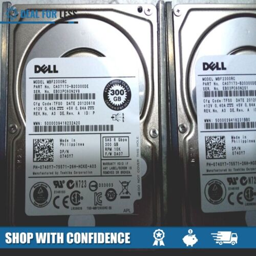 Dell 0740Y7//740Y7-300GB 10k 6g 2.5/" SFF Enterprise SAS