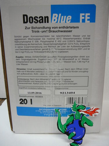 1l//4,32€ E 20 Liter BWG Wasseraufbereitung DOSAN Blue F//E Wasserchemie F