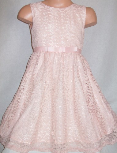 GIRLS VINTAGE STYLE PASTEL PINK LACE SPECIAL OCCASION PRINCESS PROM PARTY DRESS