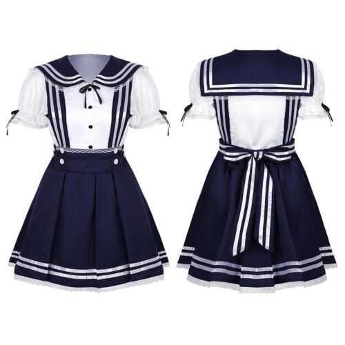 Womens Cosplay Japanese Students School Girl Sailor Uniform Outfit Costume Dress