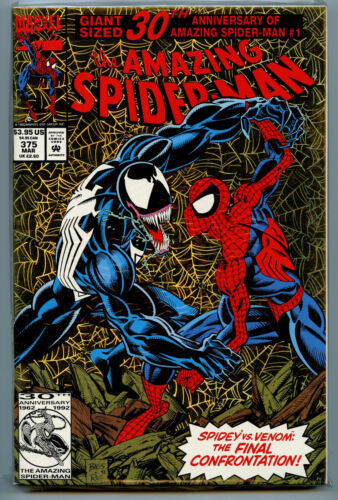 Spider-man #375 Giant Size 30th Ann Gold Foil Marvel Comics NM 1992 Amricons