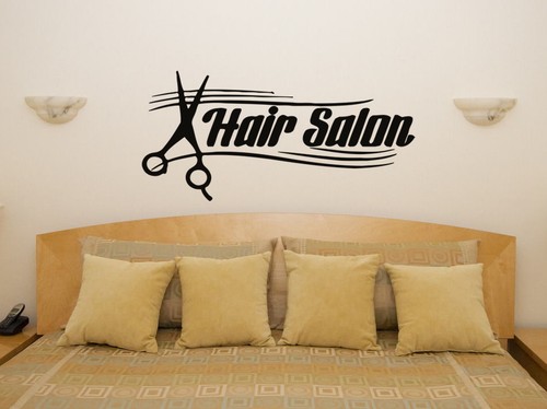 Hair Salon Hairdresser Studio Scissors Bedroom Decal Wall Art Sticker Picture