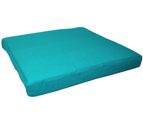 aa150t Teal Blue Thick Cotton Canvas 3D Box Sofa Seat Cushion Cover*Custom Size* 