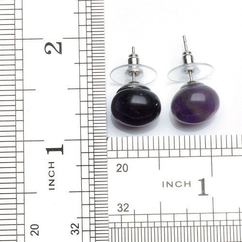 Pair Quartz Crystal Stud Stainless Steel Round Abacus Gemstone Beaded Earrings