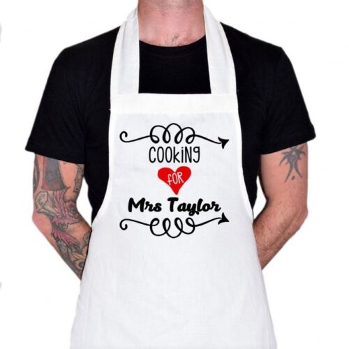Mens Personalised Cooking For Mrs APRON BBQ FUNNY CHRISTMAS Birthday PRESENT 