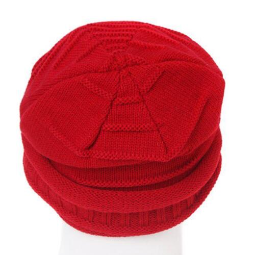 Women Cap Winter Chunky Soft Stretch Cable Knit Slouch Beanie Ski Hat HS
