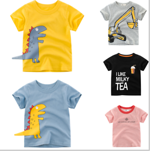Sommer T-shirt Kinder Jungen Mädchen Kurzarm T-Shirt Tee Freizeit Kleidung 