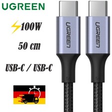 Ladekabel / Datenkabel USB-C zu USB-C 100W QC PD FCP 5A. 0.5m Ugreen Grau