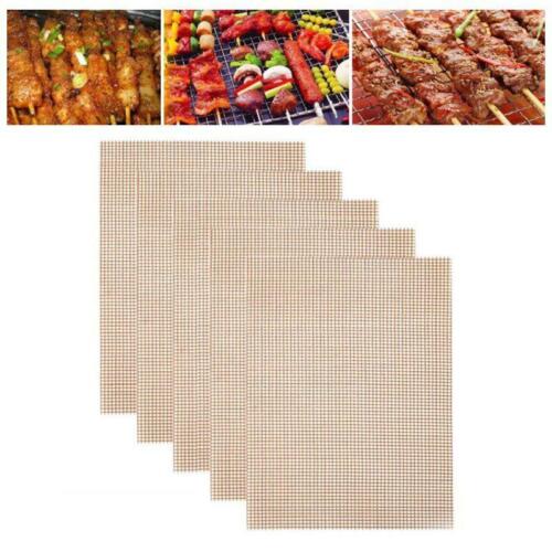 Details about   5 Pcs Reusable BBQ Mesh Non-stick Heat Resistant Grill Mat Easy to Clean Outdoor 