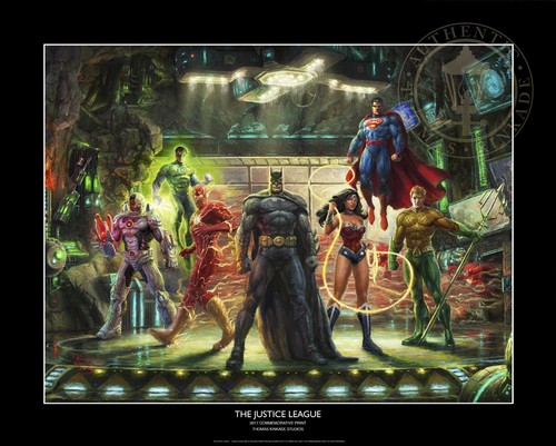 Thomas Kinkade Studios The Justice League 12 x 18 Commemorative Print Thomas Kinkade Studios The Justice League 12 x 18 Commemorative Print