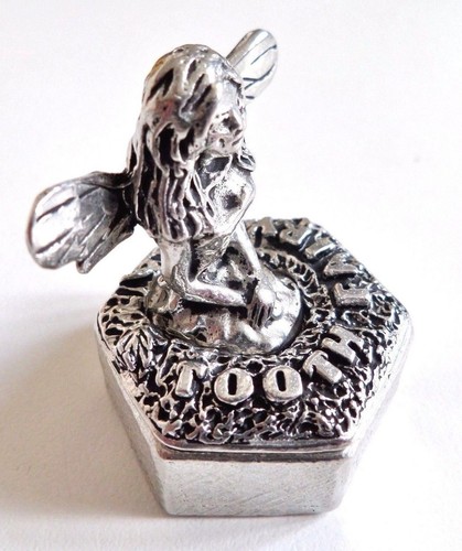 Hand Made In Cornwall Tooth Fairy Hexagonal Pill Pewter Trinket Box