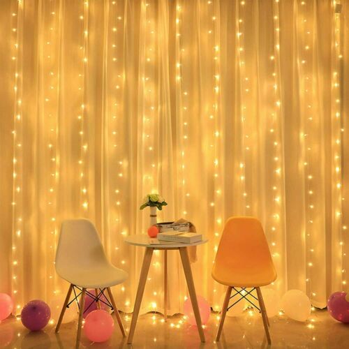 300 LED Curtain Fairy Lights String Indoor/Outdoor Backdrop Wedding Xmas Party 
