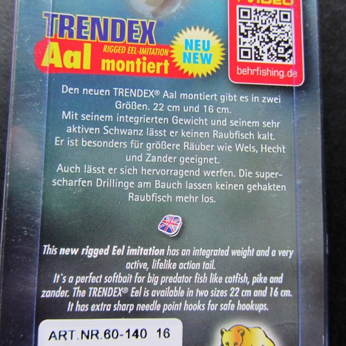 Behr Trendex Aal /"montiert/" 16 oder 22 cm Gummiköder Hecht Angeln