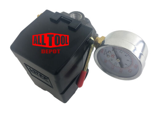 Details about  / 26 Amp Pressure Switch set 4 Port 140-175 PSI w// S Gauge w// Safety valve