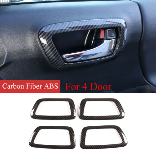 Kit For Toyota Tacoma 2016-2020 Carbon Fiber ABS Interior Door Handle Bowl Trim 