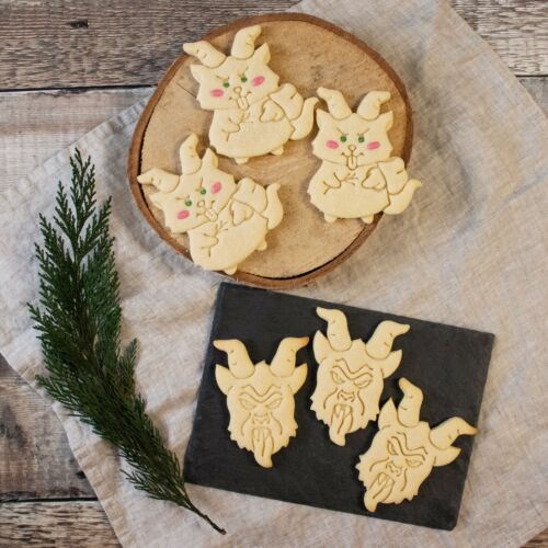 Set of 2 Krampus cookie cutters Christmas horror goat demon Krampuslauf beast 