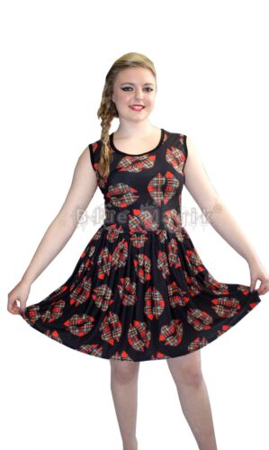 Femmes mignon poupée vaudou imprimé rockabilly swing robe sans manches punk goth