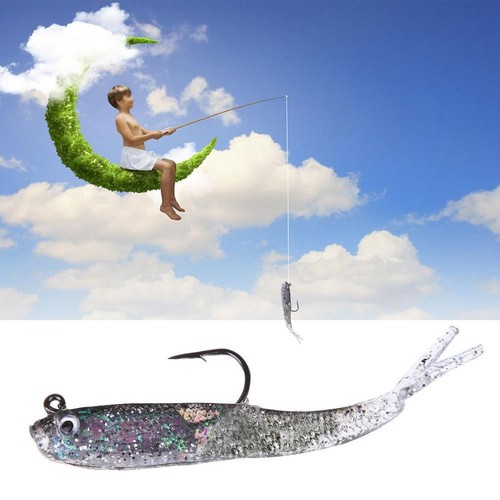 Plastic Maggot Grub Soft Lure Baits Worms Glow Shrimps Fish Lures G7B5