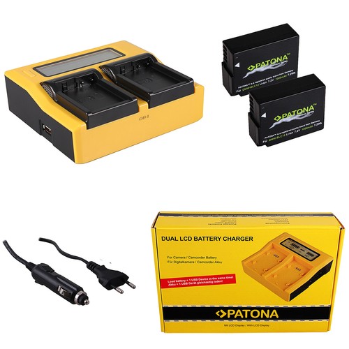 2x Batteria Patona caricabatteria rapido DUAL LCD per Sigma BP-51