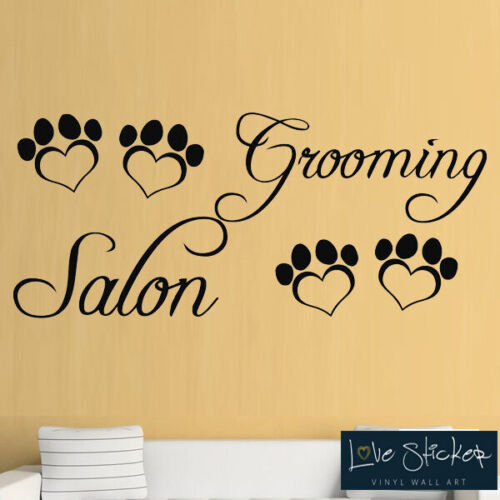 Wall Stickers Dog Cat Grooming Shop Salon Pet Paws Art Decals Vinyl Home Room