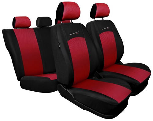 Car seat covers fit Fiat Grande Punto full set black//red sport style